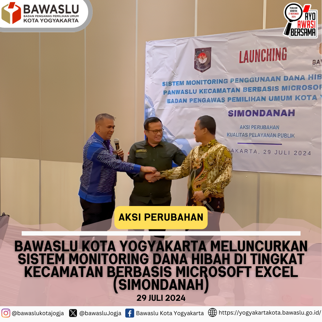 Bawaslu Kota Yogyakarta Luncurkan Sistem Monitoring Keuangan untuk Transparansi dan Akuntabilitas