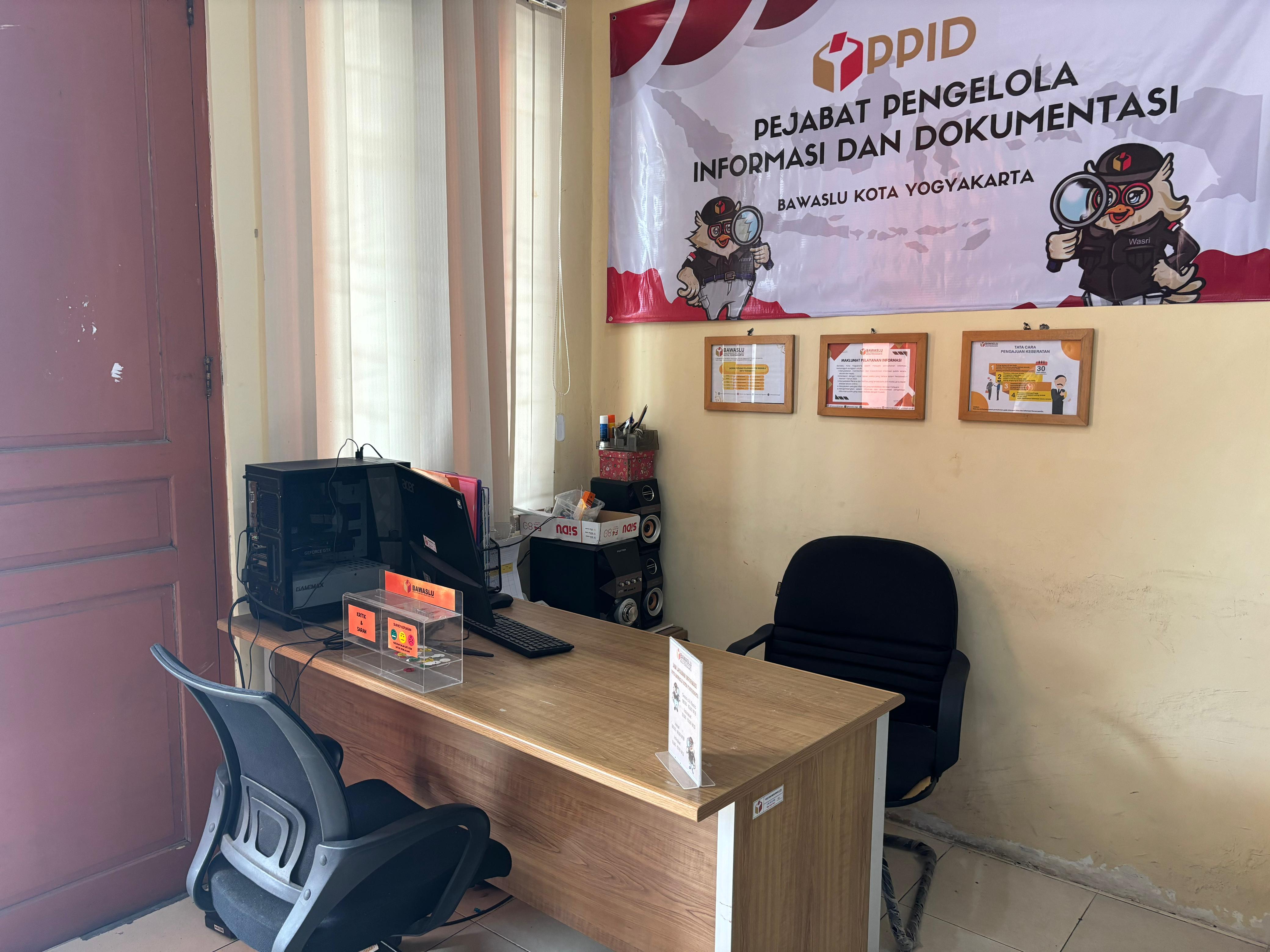 Ruangan PPID Bawaslu Kota Yogyakarta