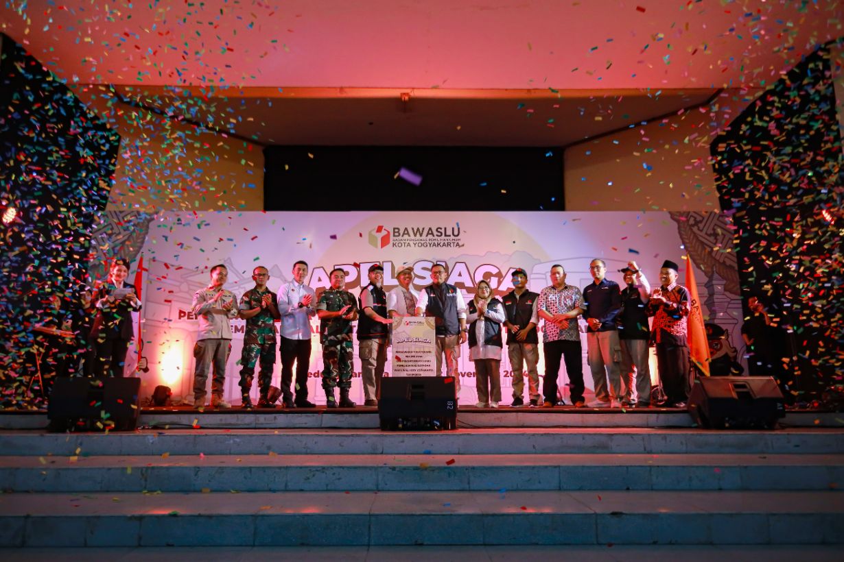 Bawaslu Kota Yogyakarta melaksanakan Apel Siaga Pengawasan Masa Tenang, Pemungutan dan Penghitungan Suara Pemilihan Tahun 2024
