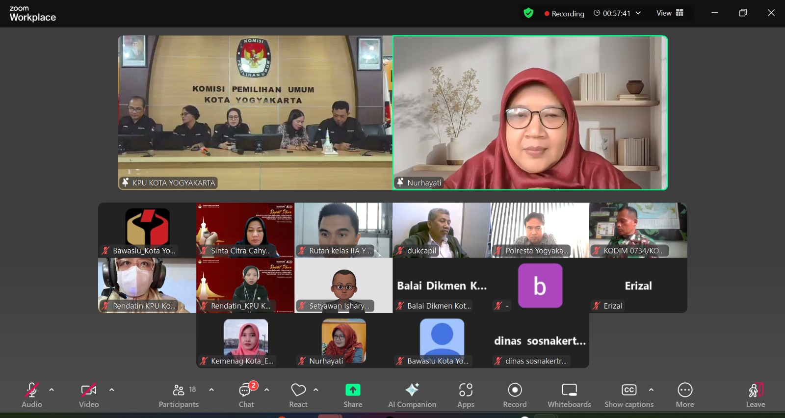 Bawaslu Kota Yogyakarta Mengawasi Rapat Pleno Rekapitulasi PDPB Triwulan II Tahun 2025