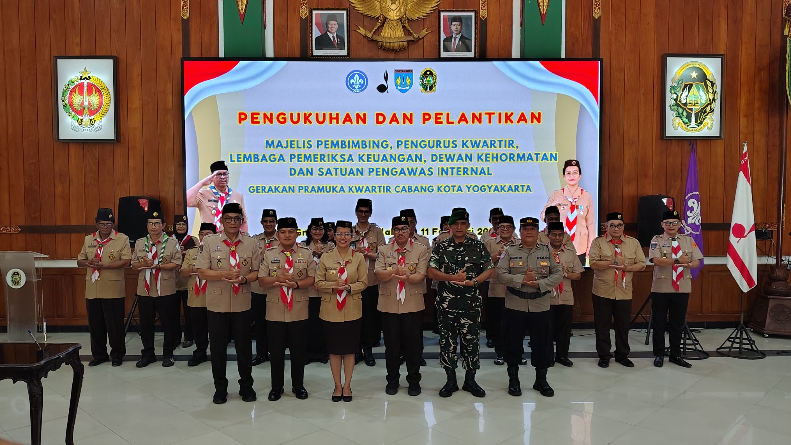 Jajaran Majelis Pembimbing Cabang (MABICAB) Pramuka Kota Yogyakarta periode 2025-2030 dilantik oleh Ketua Kwarda DIY Gusti Kanjeng Ratu Hayu