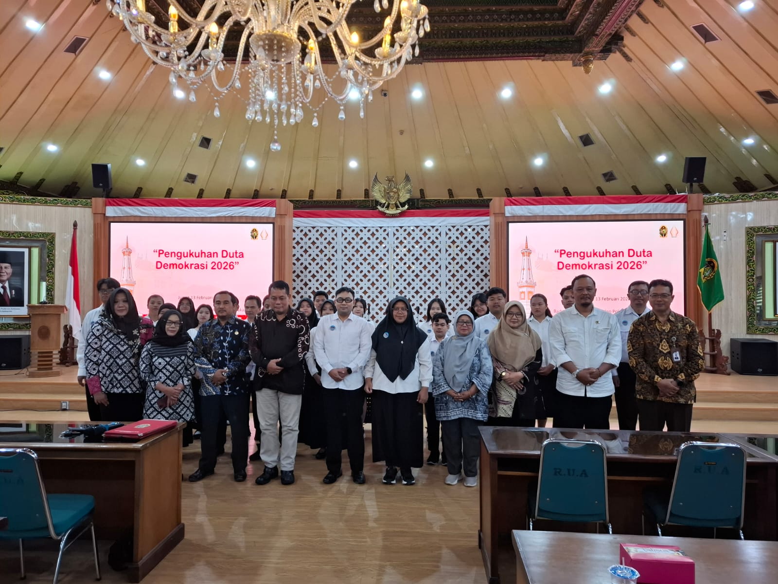 Anggota Bawaslu Kota Yogyakarta Siti Nurhayati menghadiri kegiatan Pengukuhan Duta Demokrasi 2026