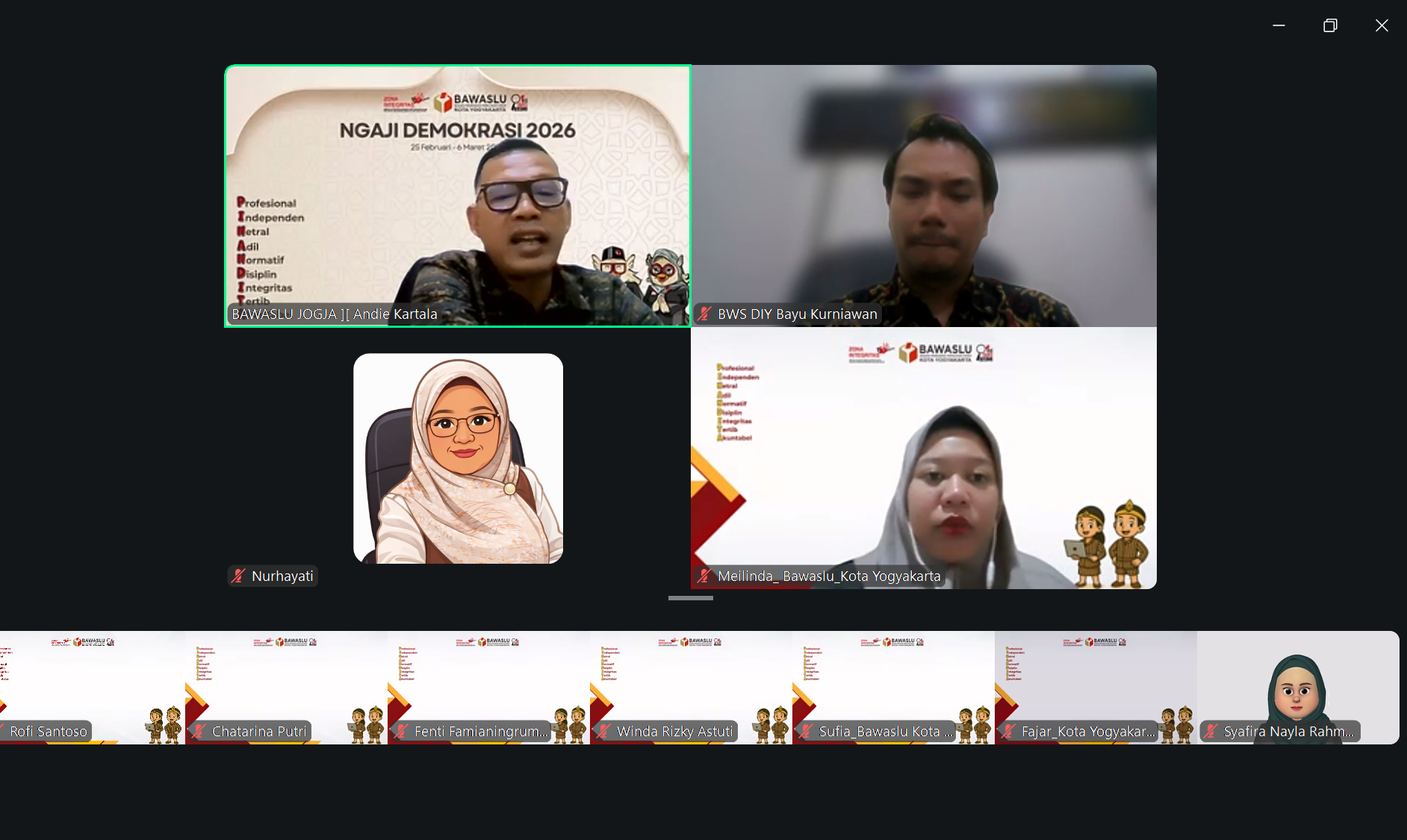 Ketua Bawaslu Kota Yogyakarta, Andie Kartala, membuka kegiatan Kajian Hukum terkait Satu Data Bawaslu