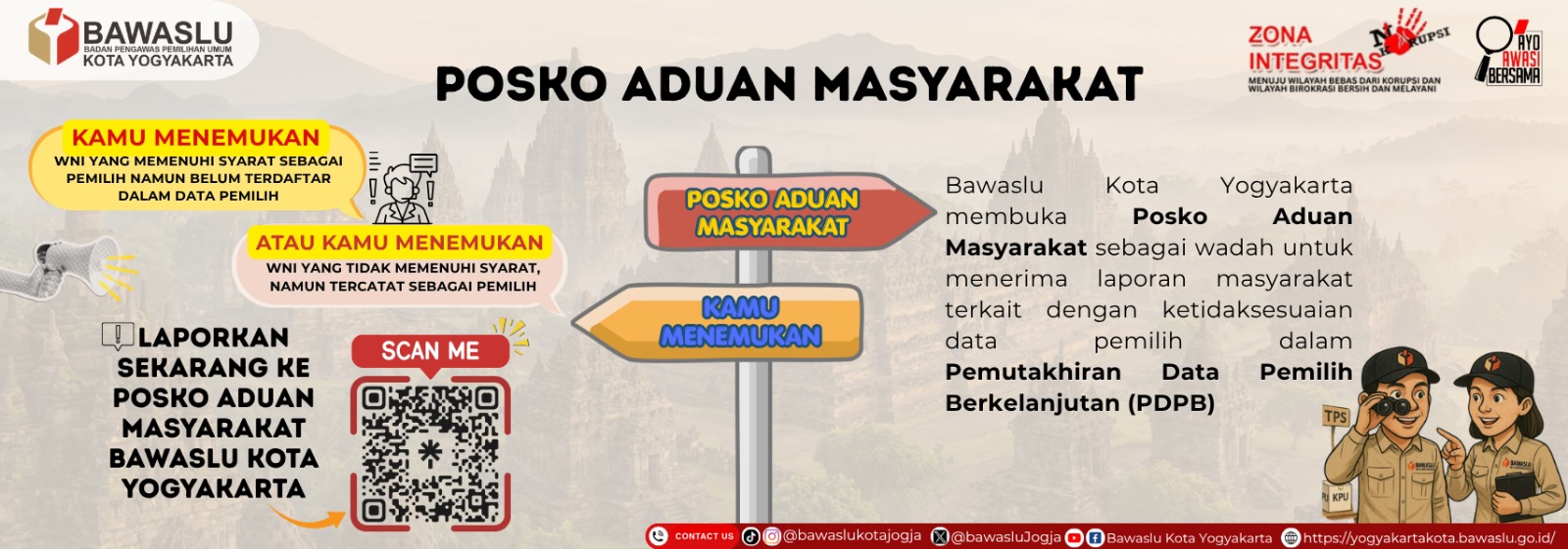 Posko Aduan Masyarakat Pemutakhiran Data Pemilih Berkelanjutan Bawaslu Kota Yogyakarta