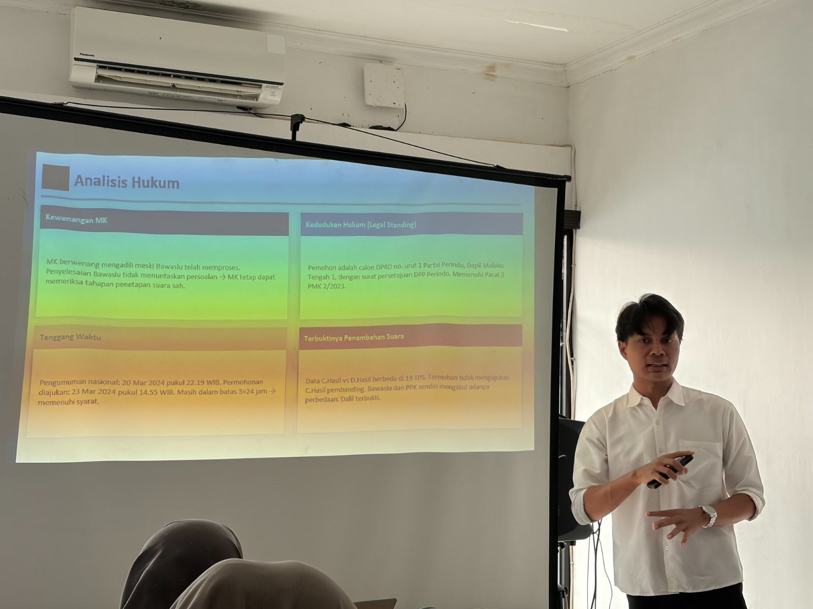 Mahasiswa magang dari Fakultas Hukum UCY menjadi narasumber dalam Kajian Hukum Putusan Mahkamah Konstitusi Nomor 258-02-16-31/PHPU.DPR-DPRD-XXII/2024 (17/6/2026)