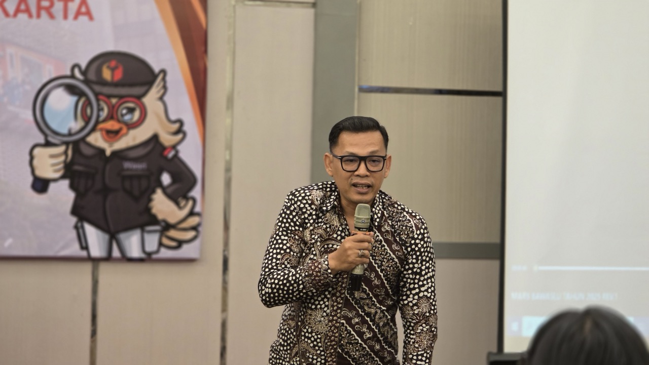 Ketua Bawaslu Kota Yogyakarta, Andie Kartala, menghadiri kegiatan “Sosialisasi dan Penguatan Pengawasan Partisipatif dalam Pengawasan Penyelenggaraan Pemilihan Umum” yang diselenggarakan Bawaslu RI di Hotel Burza Yogyakarta, Kamis (22/10/2026)