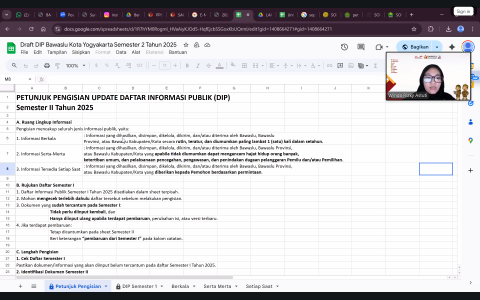 Selain membahas tindak lanjut hasil monev, rapat juga membahas pembaruan Daftar Informasi Publik