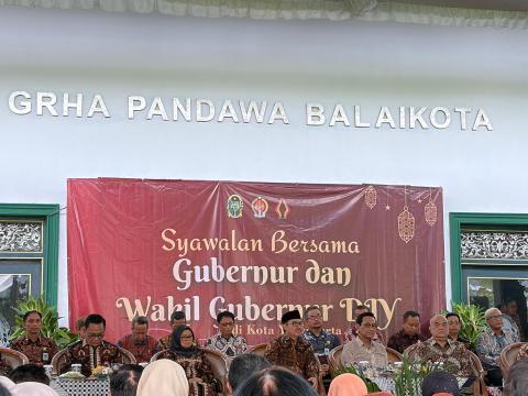 Kegiatan Syawalan bersama Gubernur dan Wakil Gubernur DIY diselenggarakan di Balaikota Yogyakarta