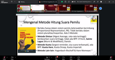Dalam bedah buku tersebut, peserta diperkenalkan pada sejumlah metode konversi suara dalam sistem keterwakilan berimbang (proportional representation), termasuk Kuota Hare dan metode Sainte-Laguë Murni