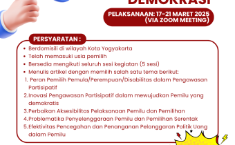 Syarat Pendaftaran Kegiatan Ngaji Demokrasi Bawaslu Kota Yogyakarta