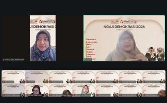 Ngaji Demokrasi sesi 1 menghadirkan Anggota Bawaslu DIY Umi Illiyina dan Anggota Bawaslu Kota Yogyakarta Siti Nurhayati sebagai narasumber