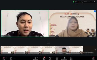 Anggota Bawaslu Kota Yogyakarta Siti Nurhayati dan akademisi Pangky Febriantanto menjadi narasumber pada Ngaji Demokrasi sesi 3