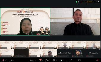 Anggota Bawaslu Kota Yogyakarta Jantan Putra Bangsa menjadi narasumber pada Ngaji Demokrari sesi 4 dengan tema “Teknis Penanganan Pelanggaran dan Penyelesaian Sengketa Pemilu”