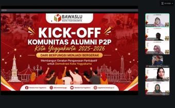 Bawaslu Kota Yogyakarta mendorong alumni Pendidikan Pengawas Partisipatif (P2P) untuk mengambil peran nyata dalam menggerakkan pengawasan partisipatif di masyarakat (7/8/2026)