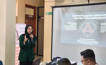 Mahasiswa magang dari UIN Sunan Kalijaga Yogyakarta menjadi narasumber dalam kegiatan Kajian Hukum “Rekonstruksi Kewenangan Bawaslu dalam Penegakan Hukum Pidana Pemilu melalui Sentra Gakkumdu”, Rabu (26/8/2026)